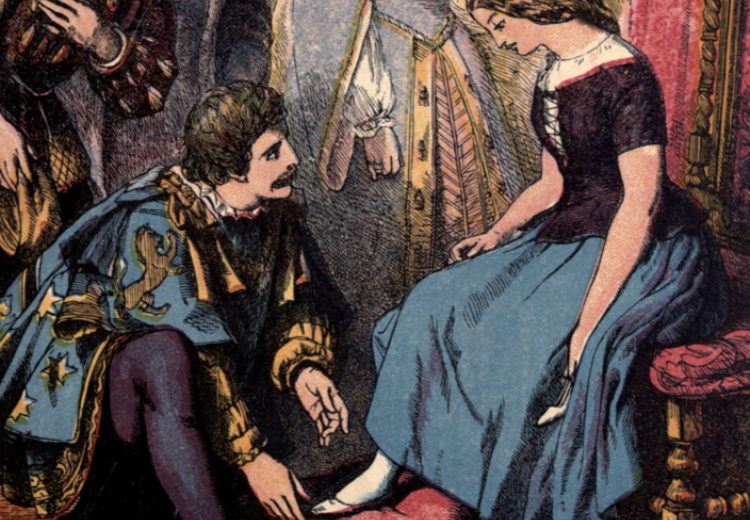 The sixth illustration of the 1865 edition of Cinderella.