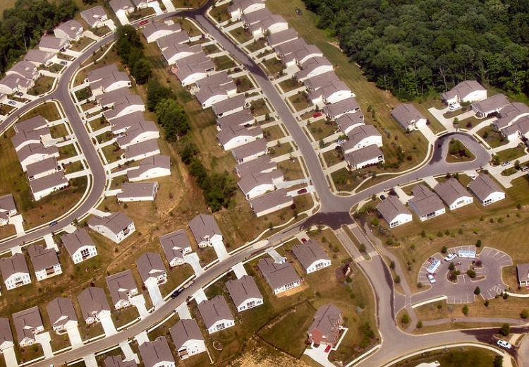 Tract housing near Union, Kentucky from the air, ca. 2005.